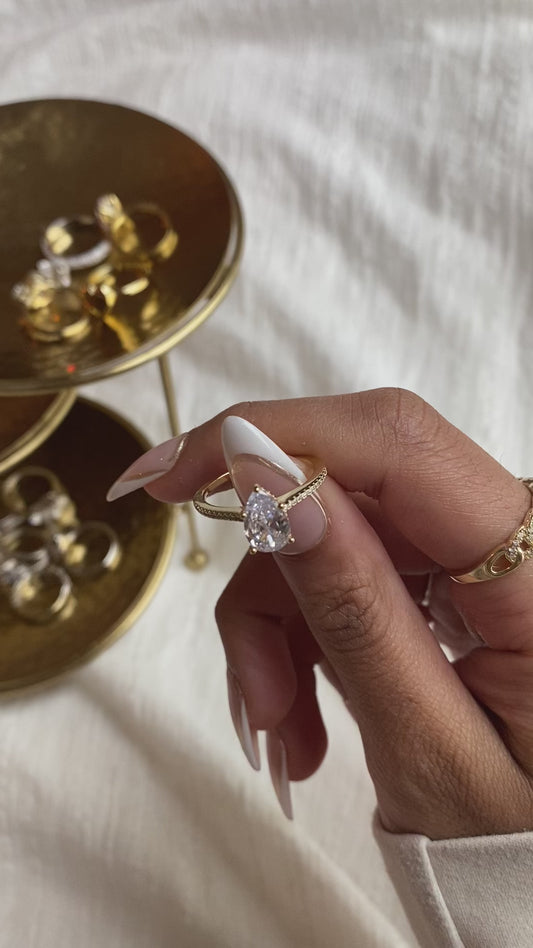 Regency Pear Stone Ring